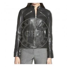 Black Leather High Quality Fashion Jackets For Women